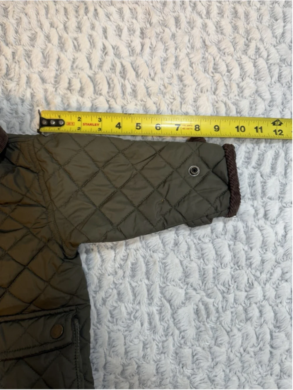 Polo by Ralph Lauren Quilted Jacket Green/Brown 12M Snap Corduroy Collar